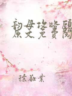 韵母攻略顾小暖原文免费阅读下载