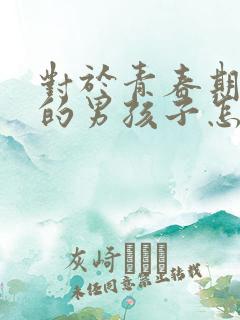 对于青春期叛逆的男孩子怎么办