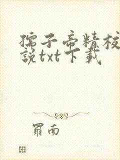 孺子帝精校版小说txt下载