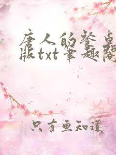 唐人的餐桌精校版txt笔趣阁