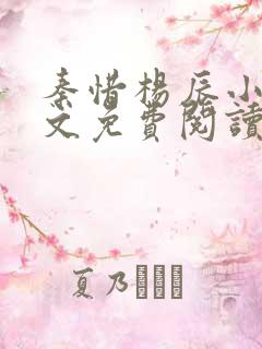 秦惜杨辰小说全文免费阅读无弹窗