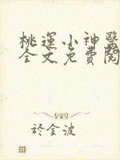 桃运小神医叶尘全文免费阅读