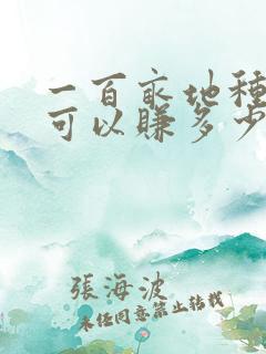 一百亩地种粮食可以赚多少钱