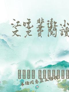 江晚裴彻小说全文免费阅读