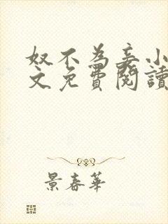 奴不为妾小说全文免费阅读
