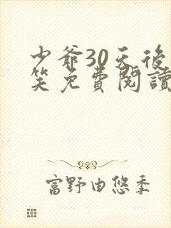 少爷30天后会笑免费阅读全文