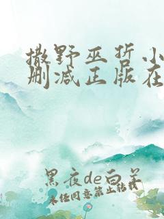 撒野巫哲小说无删减正版在线阅读