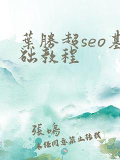 叶胜超seo基础教程