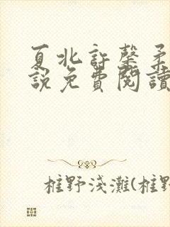夏北许馨柔的小说免费阅读无弹窗
