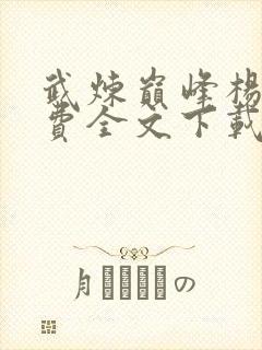 武炼巅峰杨开免费全文下载