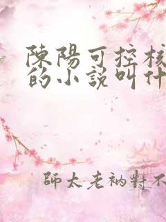陈阳可控核聚变的小说叫什么名字