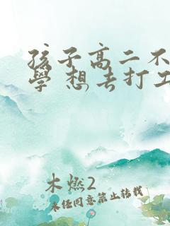 孩子高二不想上学 想去打工怎么办