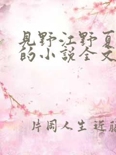 见野江野夏绾绾的小说全文