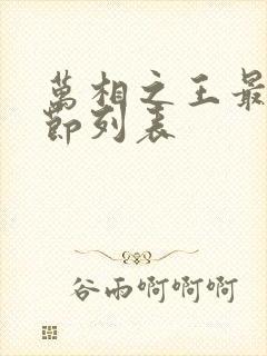 万相之王最新章节列表