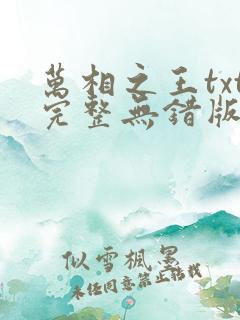 万相之王txt完整无错版