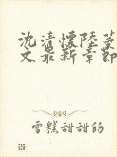 沈清怀陆菱歌全文最新章节免费阅读