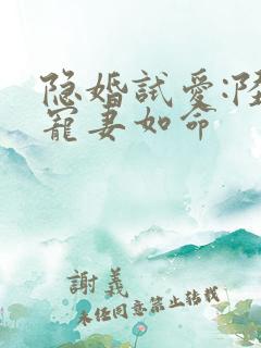 隐婚试爱:陆总宠妻如命