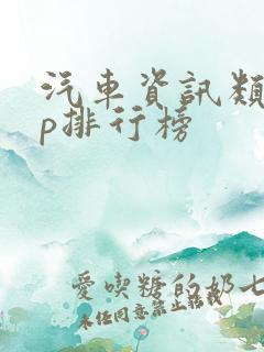汽车资讯类app排行榜