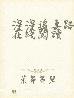 漫漫追妻路小说在线阅读