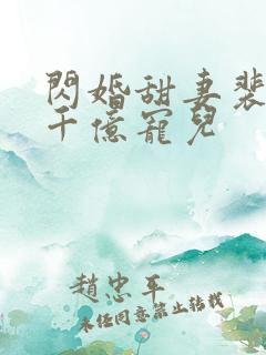 闪婚甜妻裴少的千亿宠儿