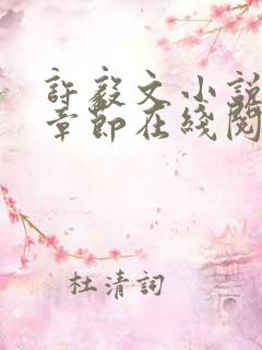 许毅文小说最新章节在线阅读