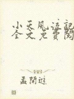 小天风流记小说全文免费阅读