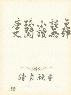 唐残小说免费全文阅读无弹窗