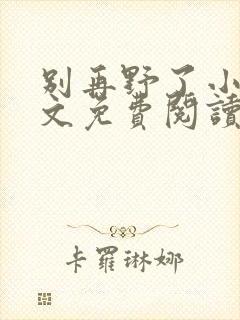 别再野了小说全文免费阅读无弹窗