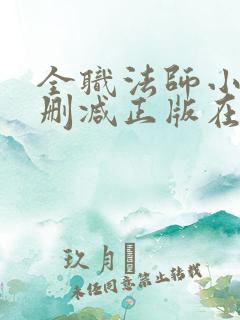 全职法师小说无删减正版在线阅读