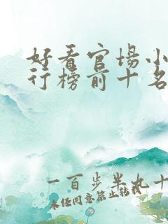 好看官场小说排行榜前十名完结推荐