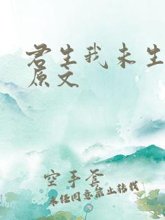 君生我未生全诗原文