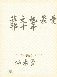 蒋文旭最爱你的那十年
