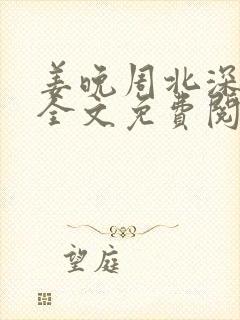 姜晚周北深小说全文免费阅读