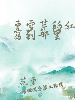 曹雪芹的红楼梦写到哪里