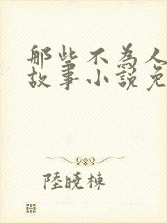那些不为人知的故事小说免费阅读