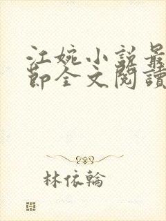 江婉小说最新章节全文阅读