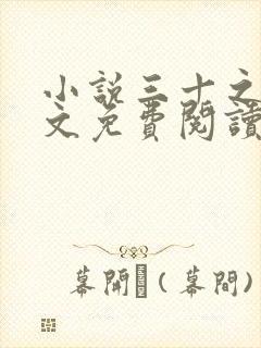 小说三十之妻全文免费阅读