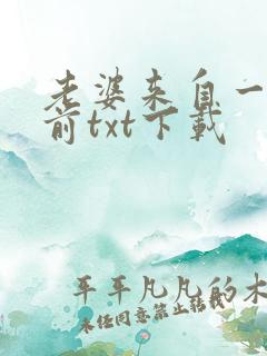 老婆来自一千年前txt下载