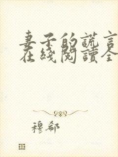 妻子的谎言小说在线阅读全文