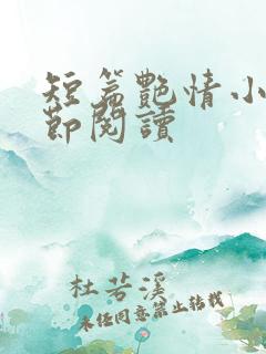 短篇艳情小说分节阅读