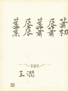 叶辰叶辰萧初然叶辰萧萧初然