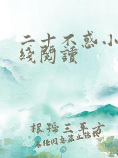 二十不惑小说在线阅读