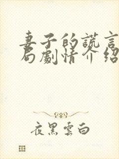 妻子的谎言大结局剧情介绍