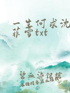 一生何求沈浩秦菲雪txt