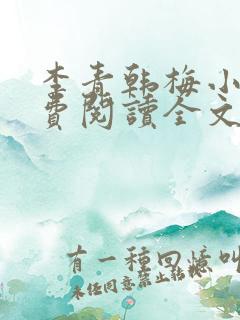 李青韩梅小说免费阅读全文最新章节