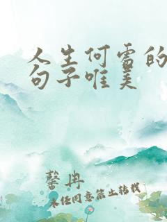 人生何处的感悟句子唯美