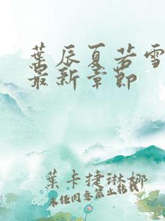 叶辰夏若雪小说最新章节