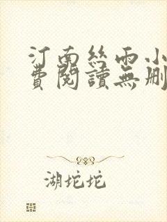 汀南丝雨小说免费阅读无删减