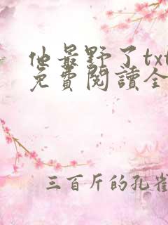 他最野了txt免费阅读全文