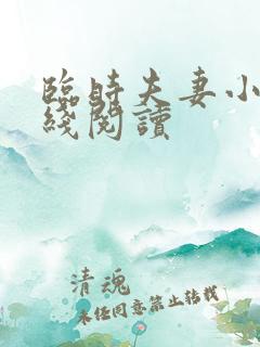 临时夫妻小说在线阅读
